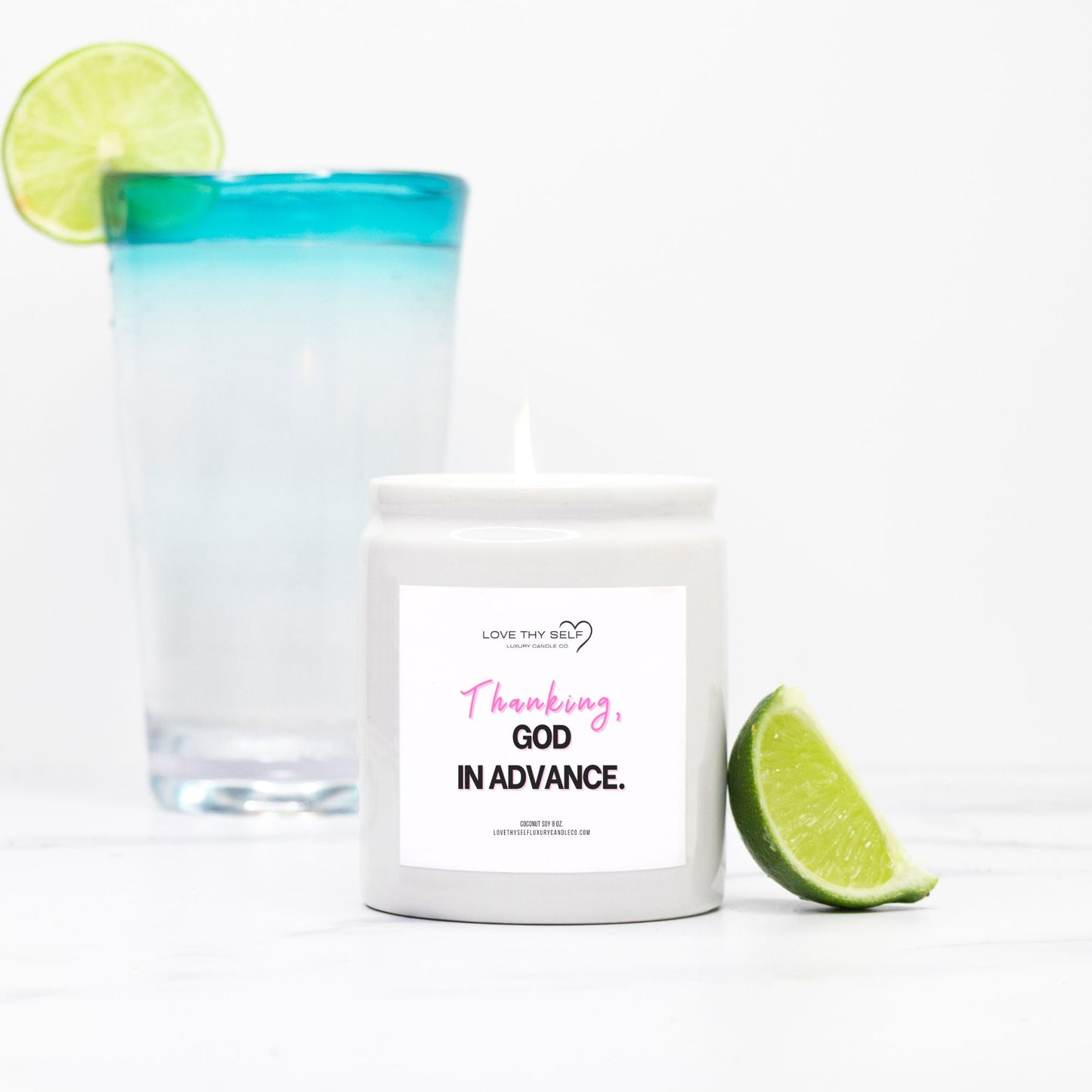 Candle Ceramic 8oz (White)