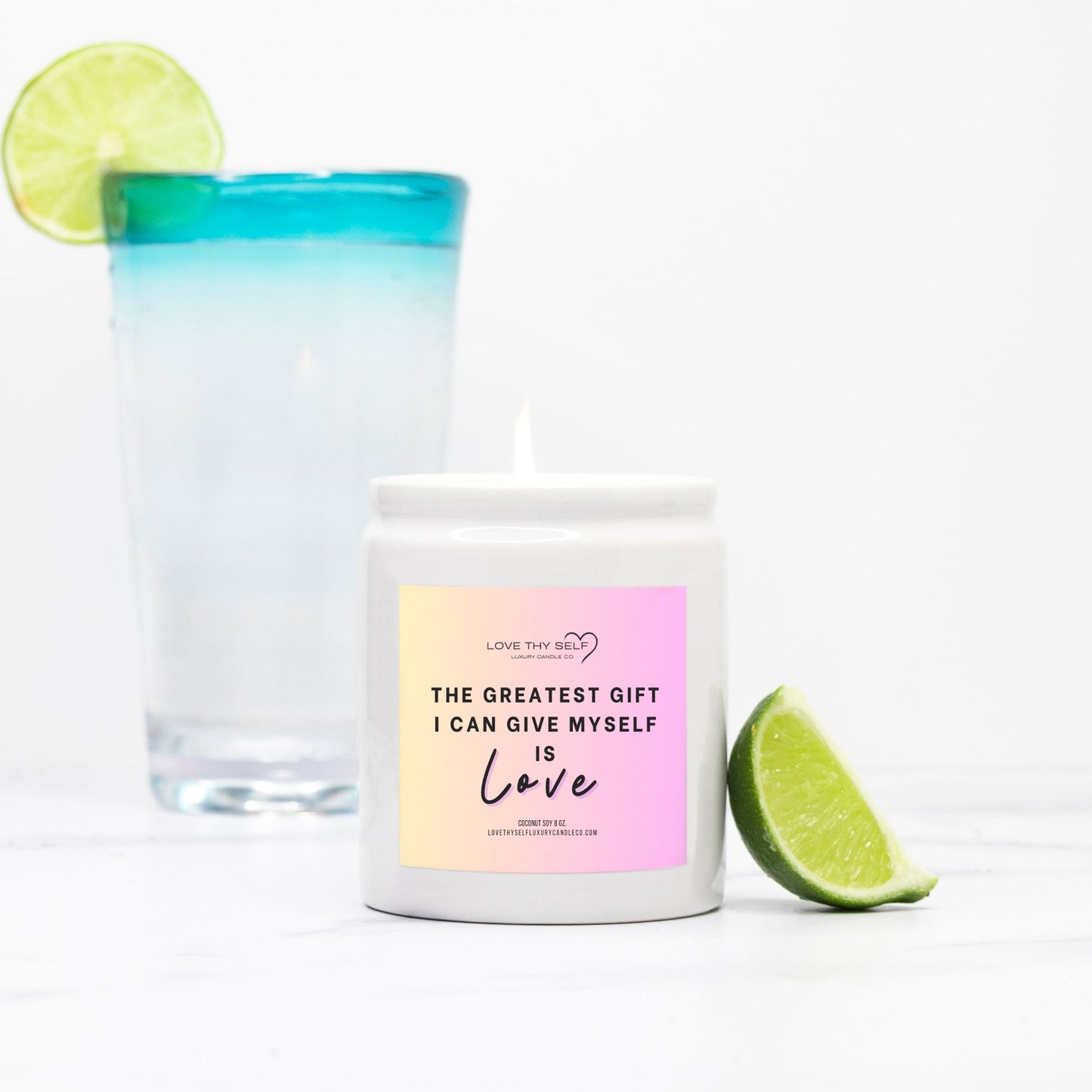 Candle Ceramic 8oz (White)