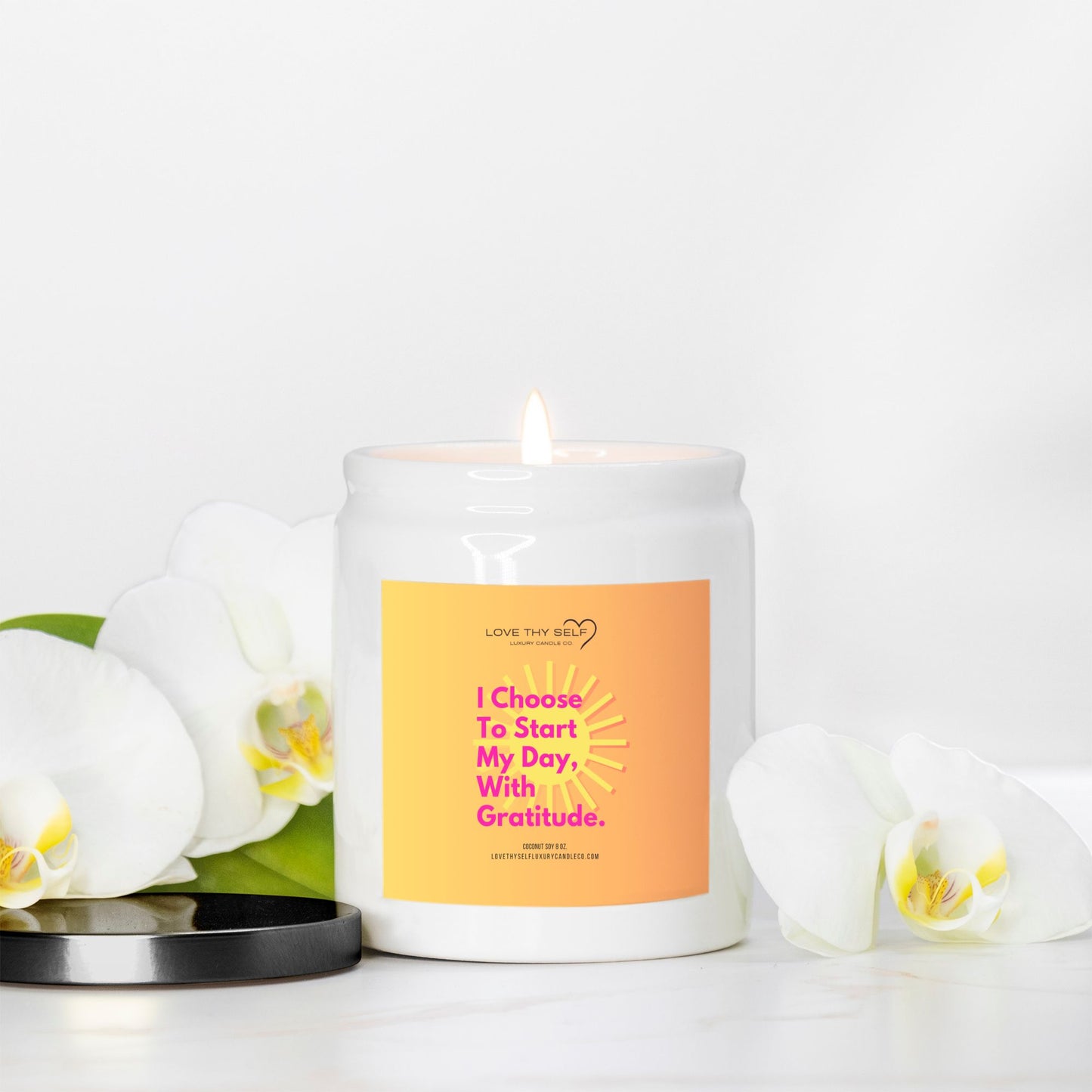 Candle Ceramic 8oz (White)