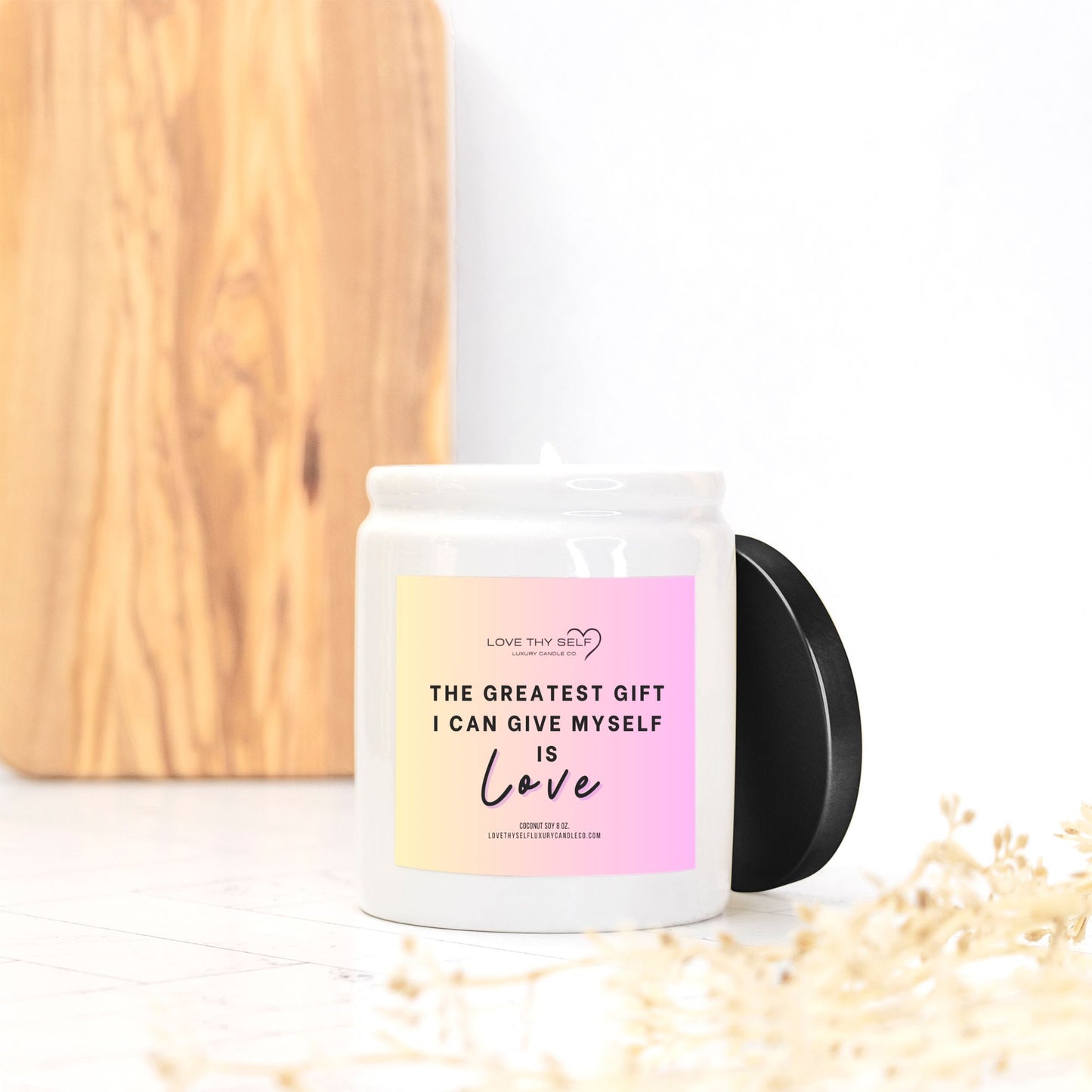 Candle Ceramic 8oz (White)