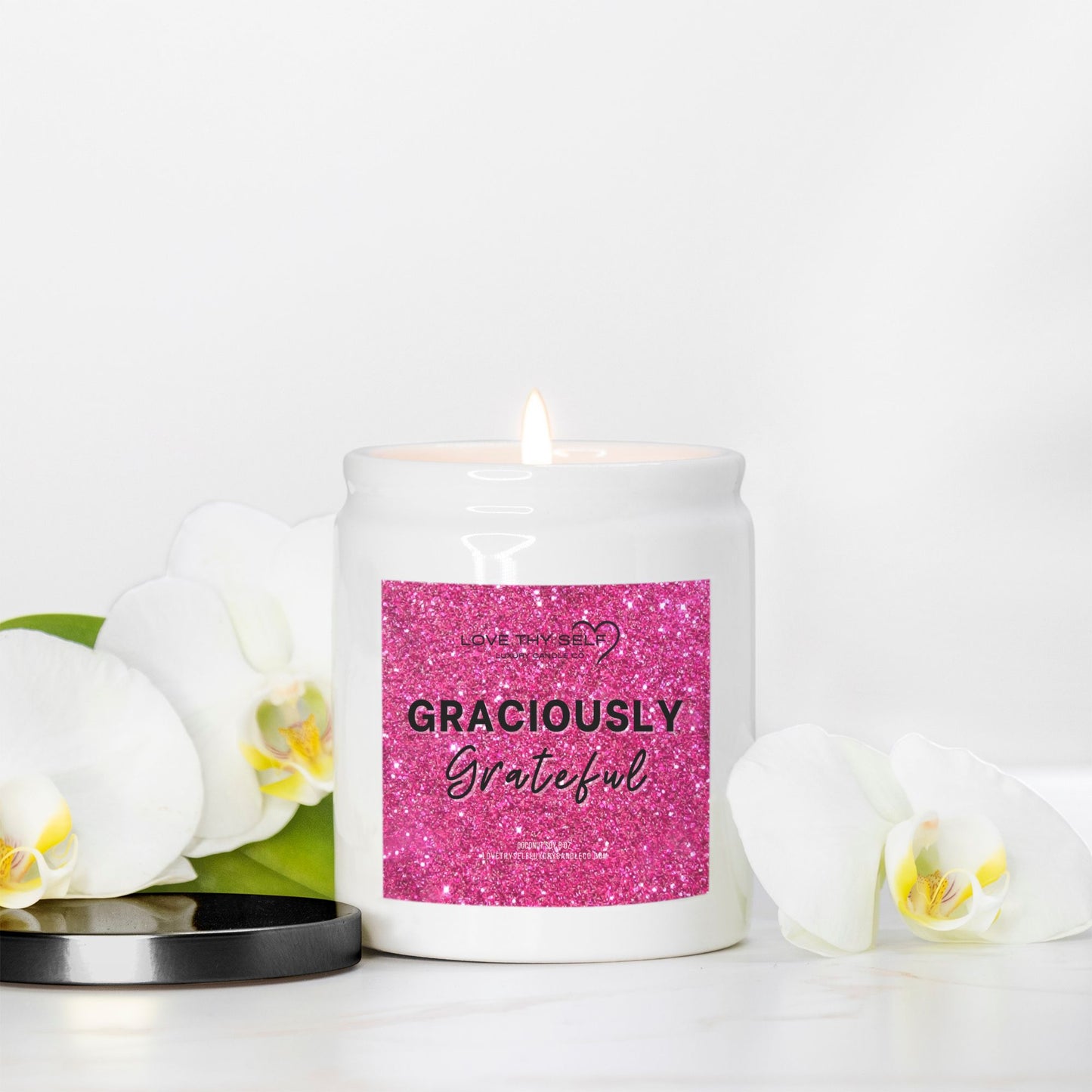 Candle Ceramic 8oz (White)