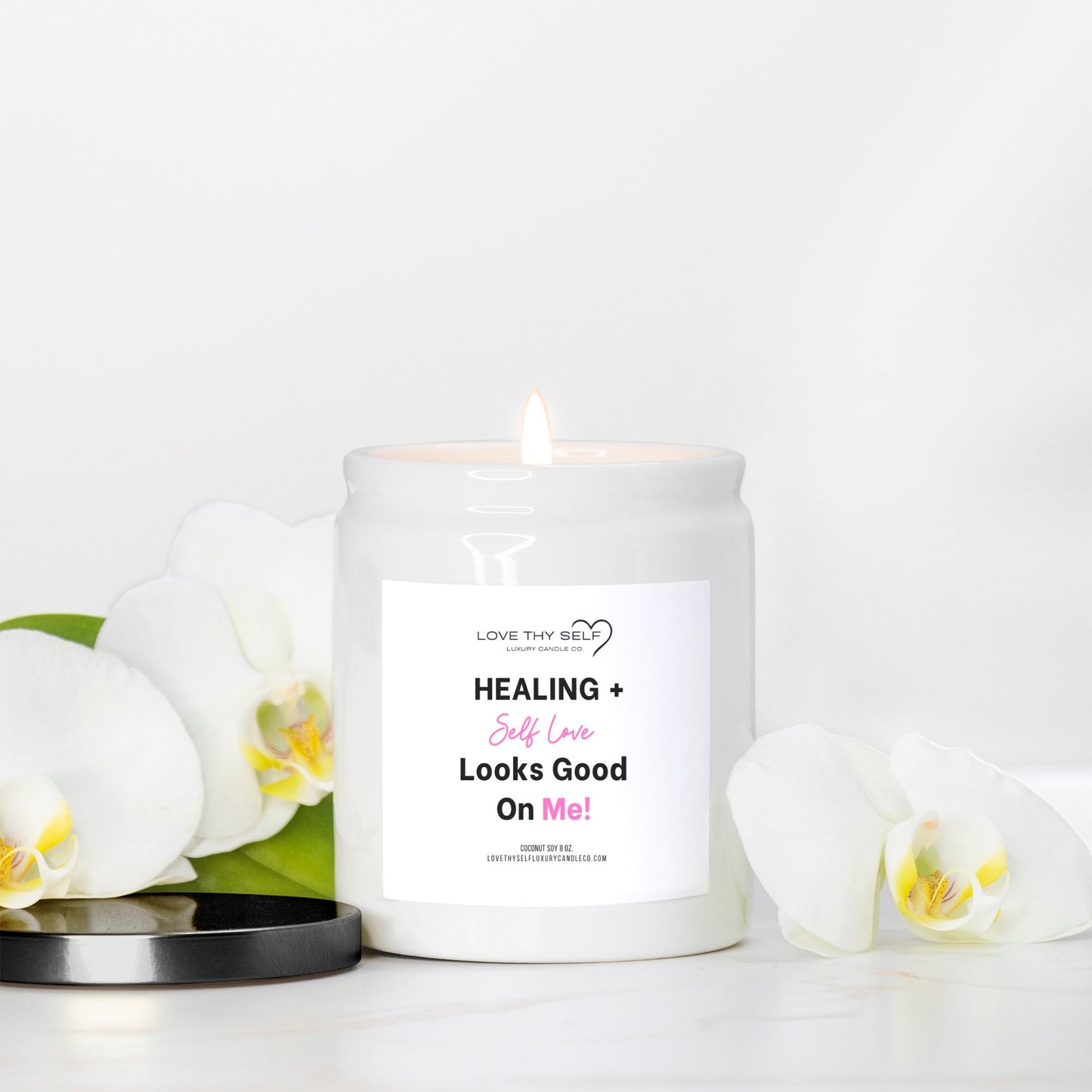 Candle Ceramic 8oz (White)