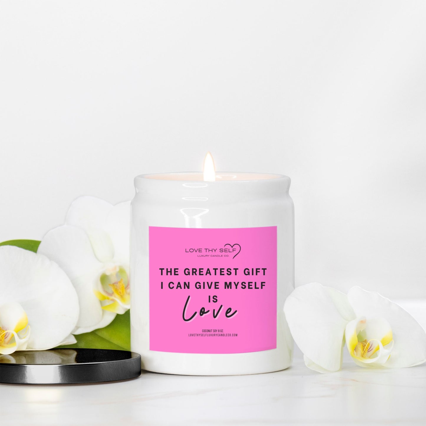 Candle Ceramic 8oz (White)
