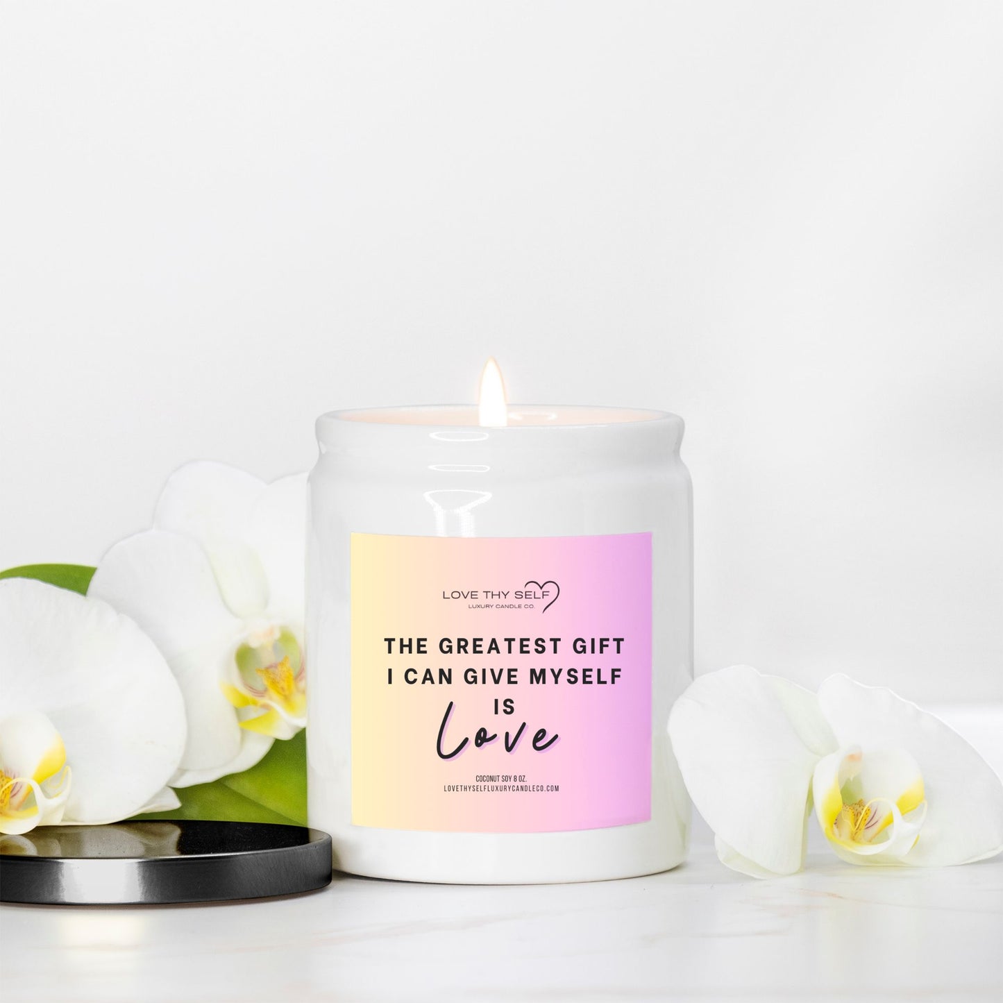Candle Ceramic 8oz (White)