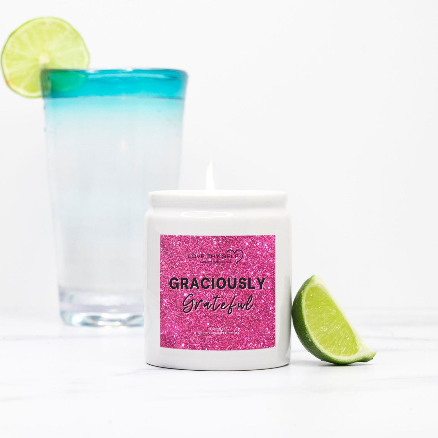 Candle Ceramic 8oz (White)