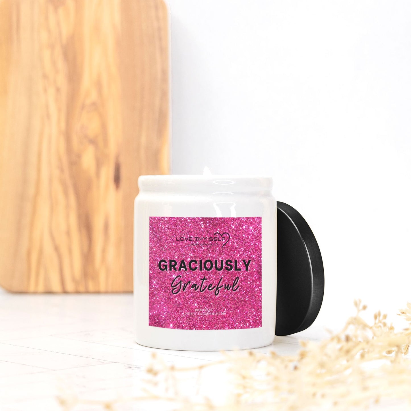 Candle Ceramic 8oz (White)