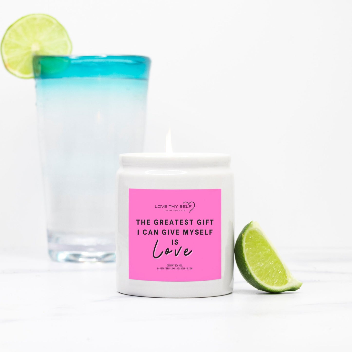 Candle Ceramic 8oz (White)