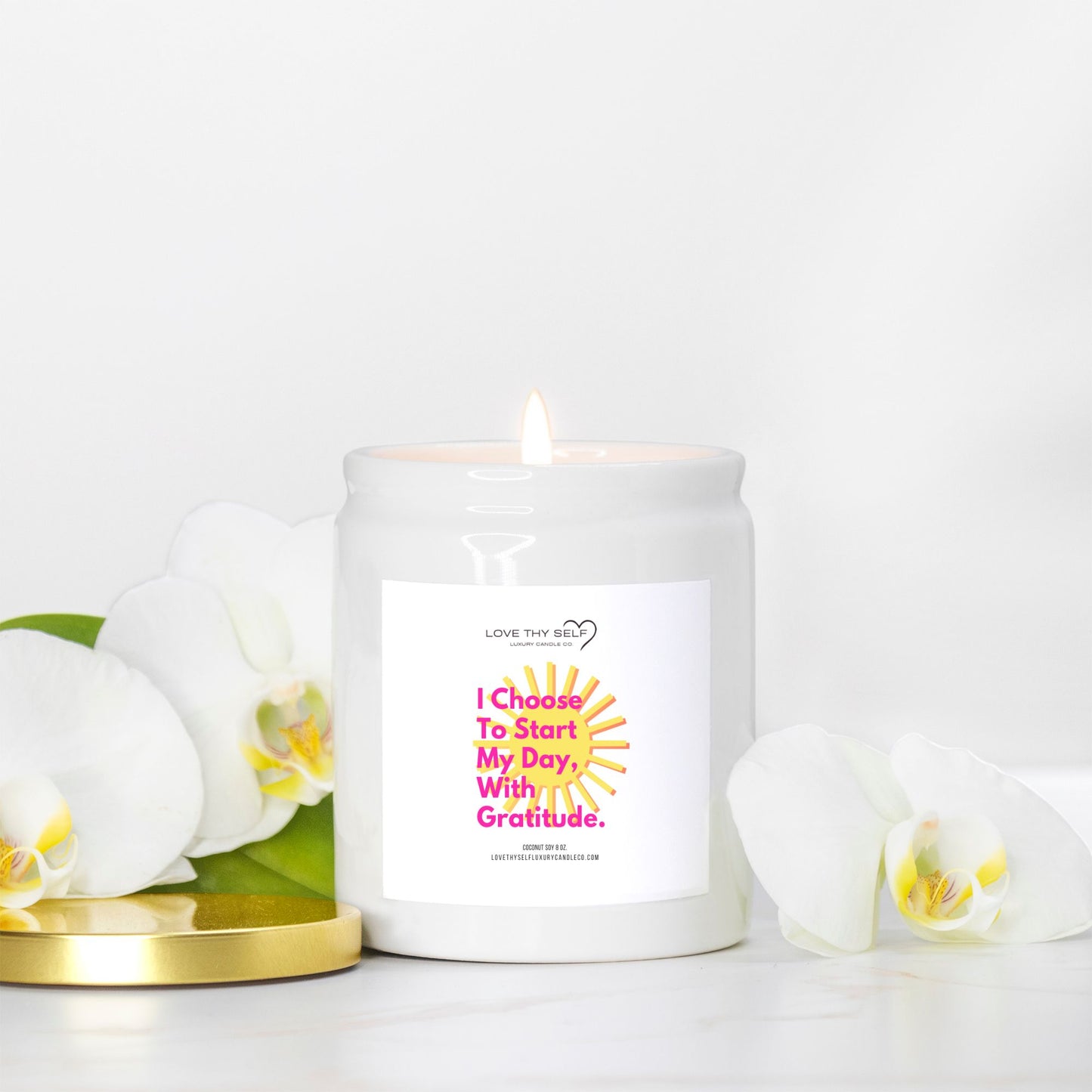 Candle Ceramic 8oz (White)