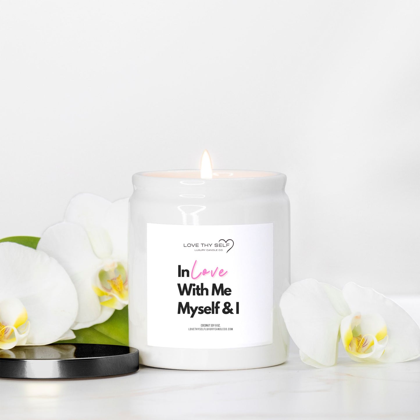 Candle Ceramic 8oz (White)