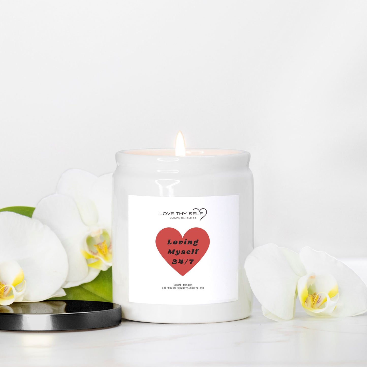 Candle Ceramic 8oz (White)