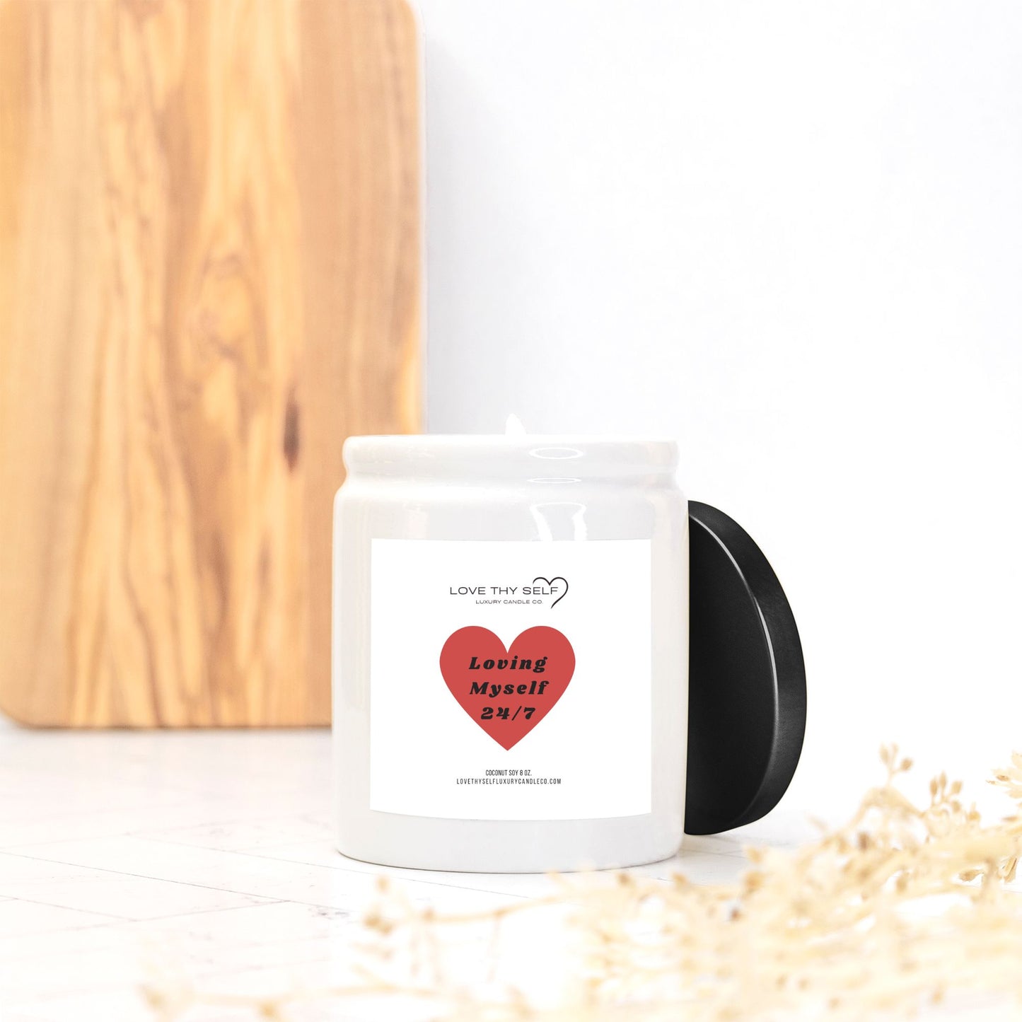 Candle Ceramic 8oz (White)