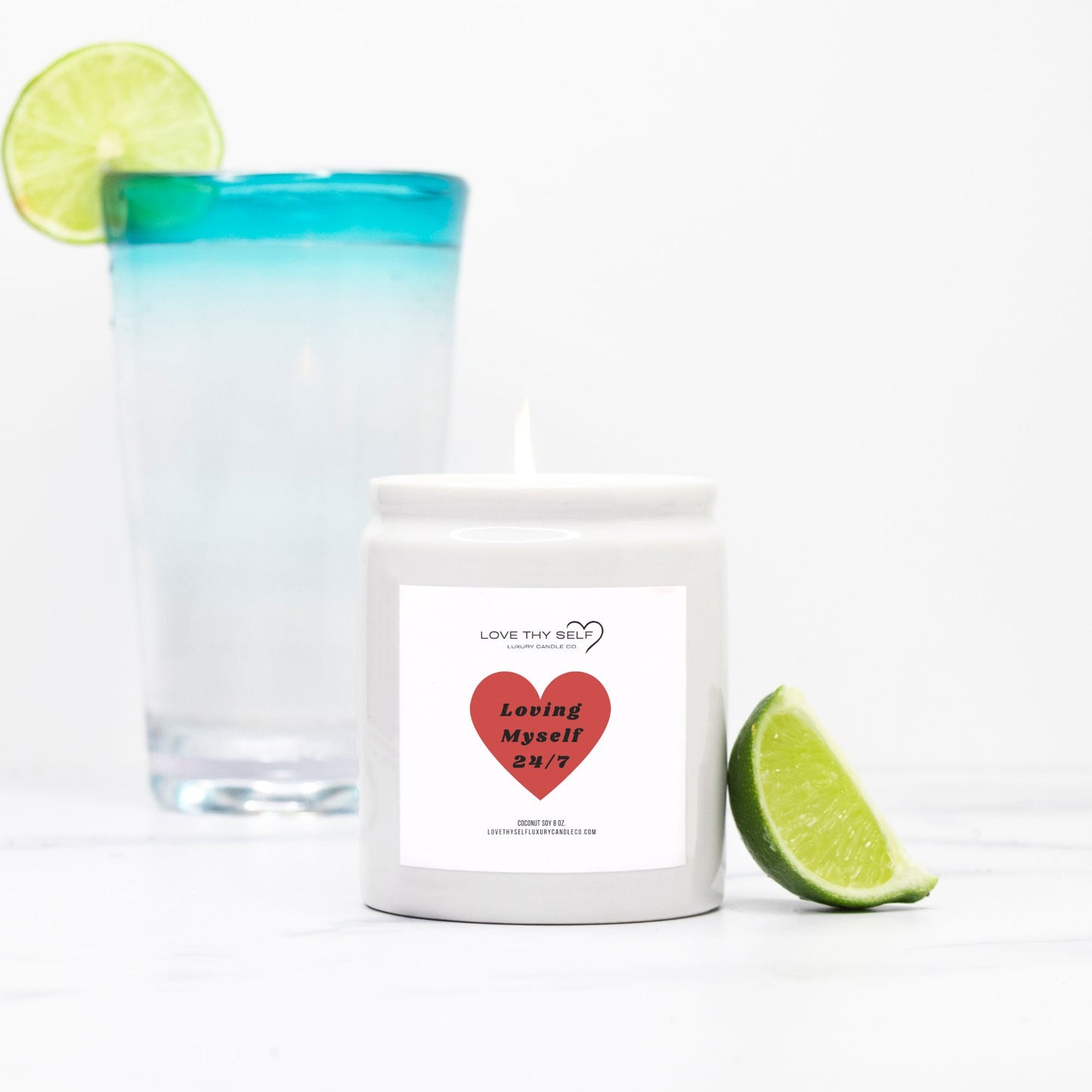 Candle Ceramic 8oz (White)